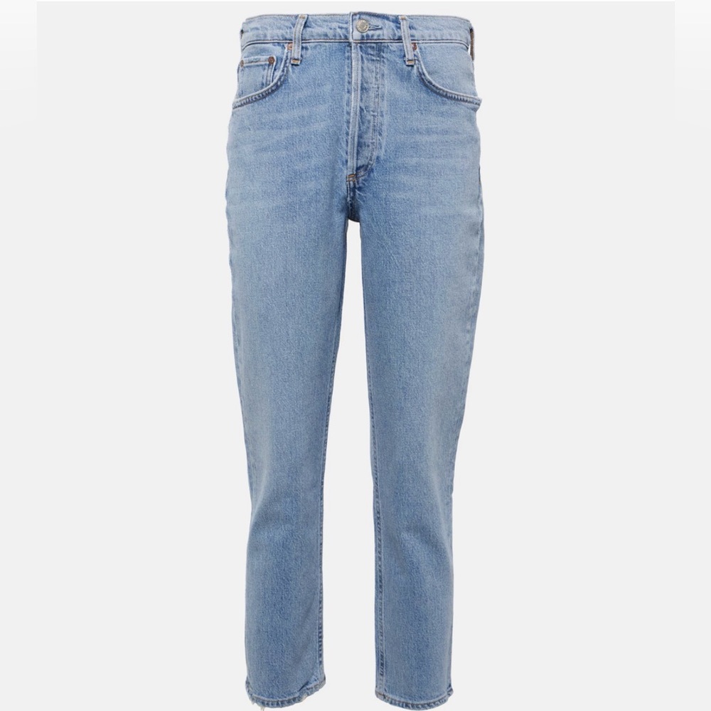 Agolde Light Blue Riley Crop Jeans